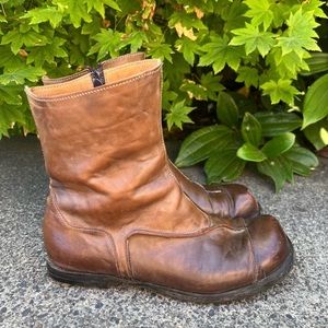CYDWOQ Brown Leather Boots Size 38